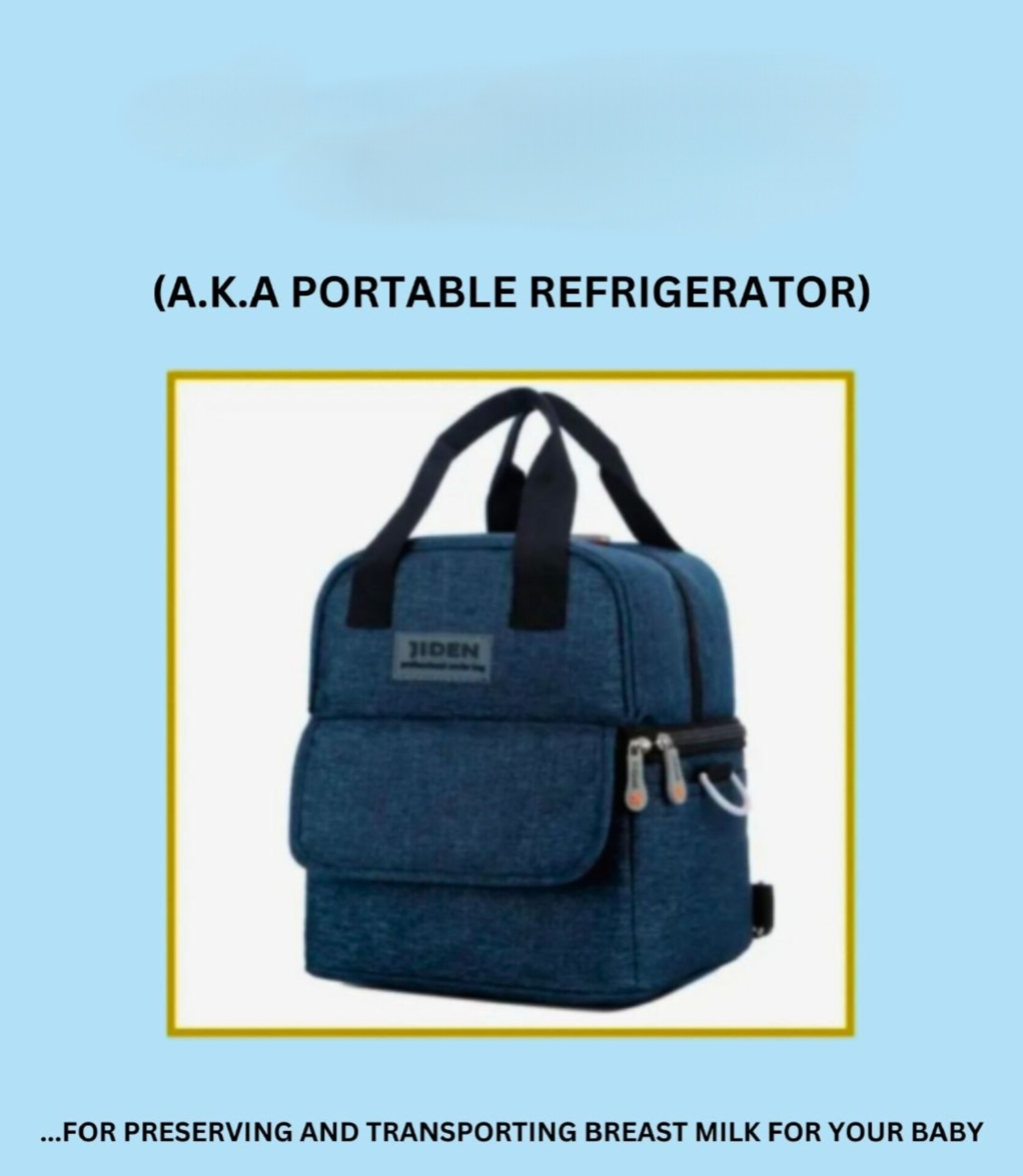 Jiden professional double-compartment insulated cooler bag and icepack for transporting breastmilk